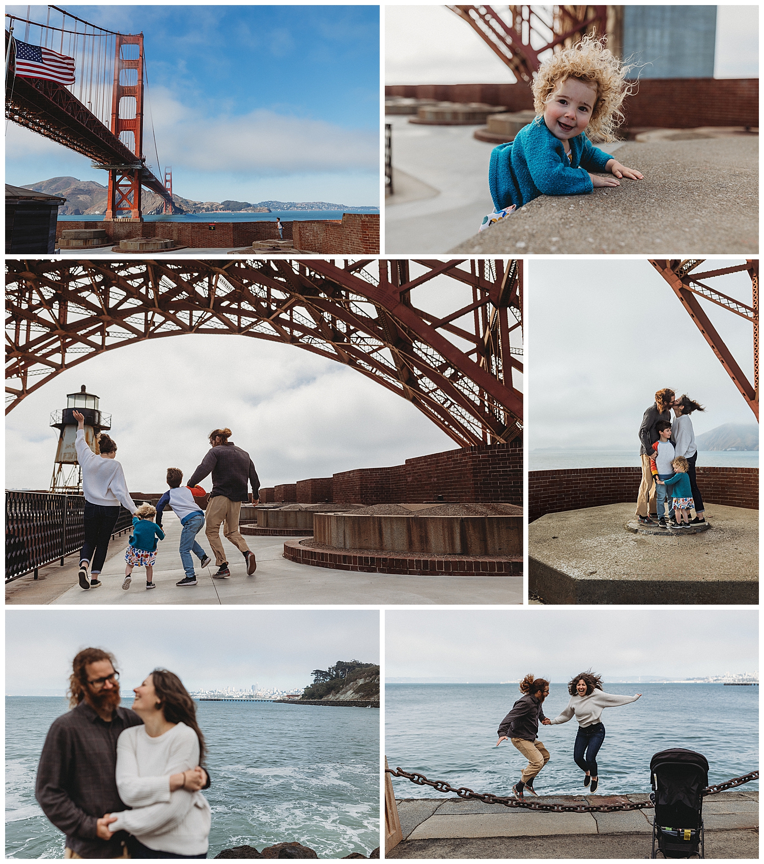 Fun family photos at Fort Point San Francisco