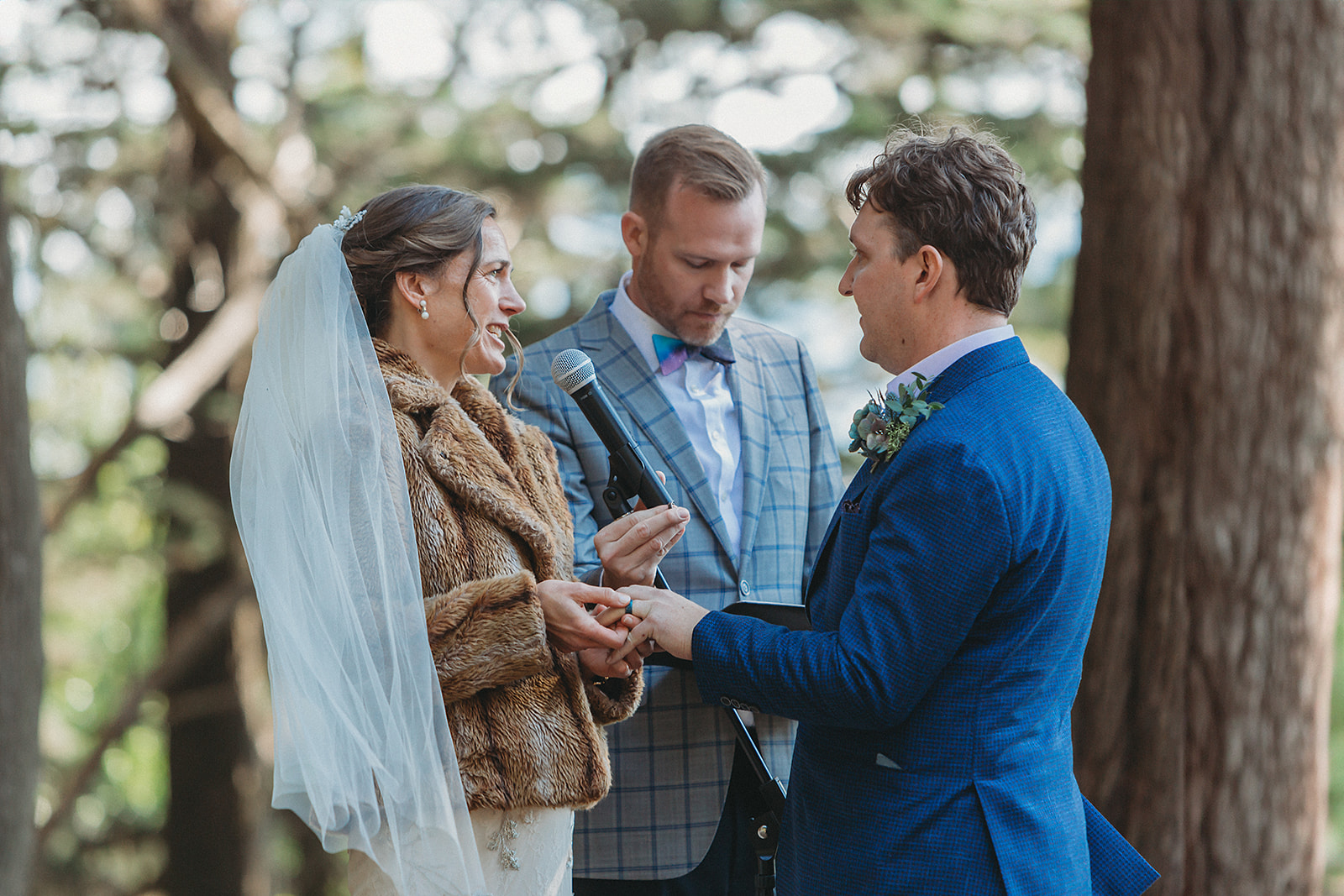 Outdoor wedding ceremony in Marin County, CA