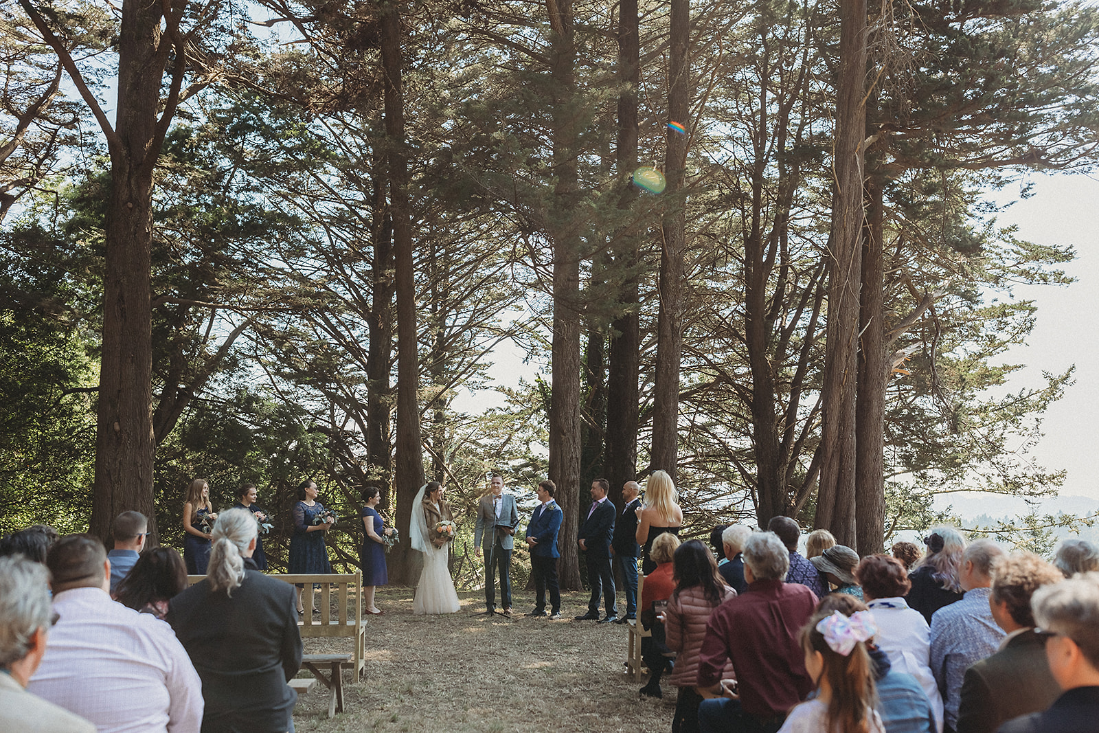 Outdoor wedding ceremony in Marin County, CA