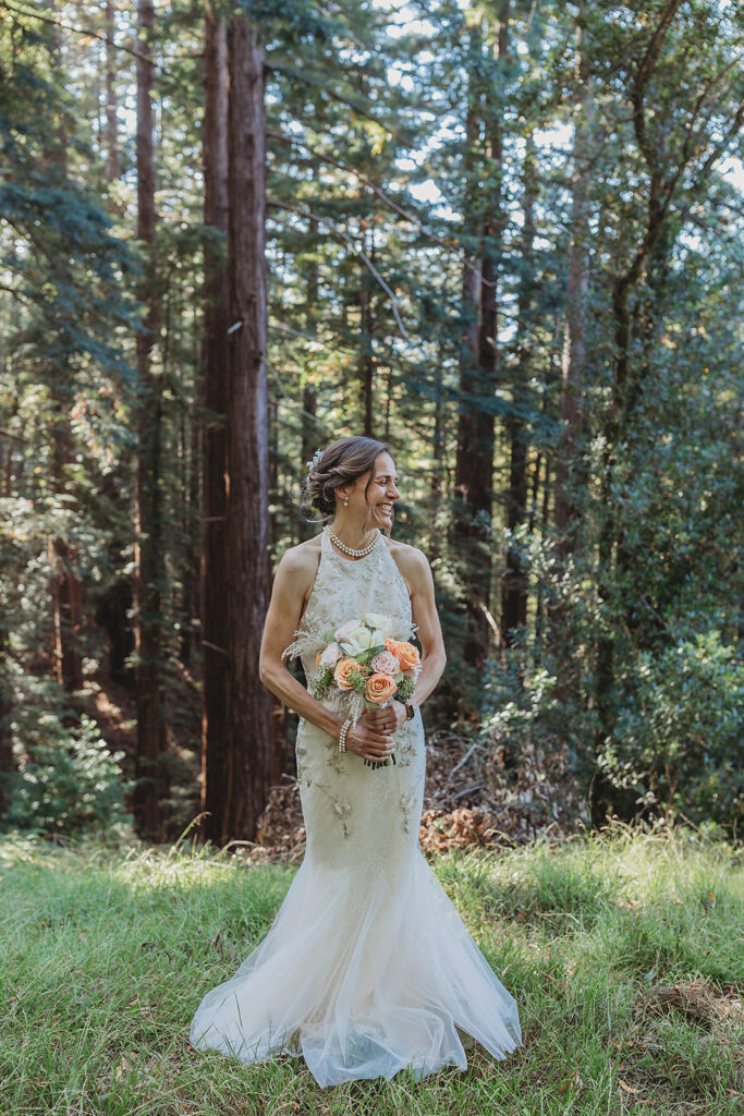 Outdoor bridal portraits from Mt Tam wedding
