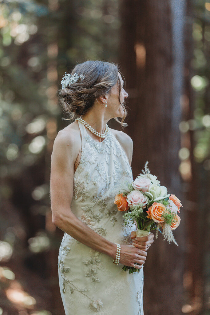 Outdoor bridal portraits from Mt Tam wedding