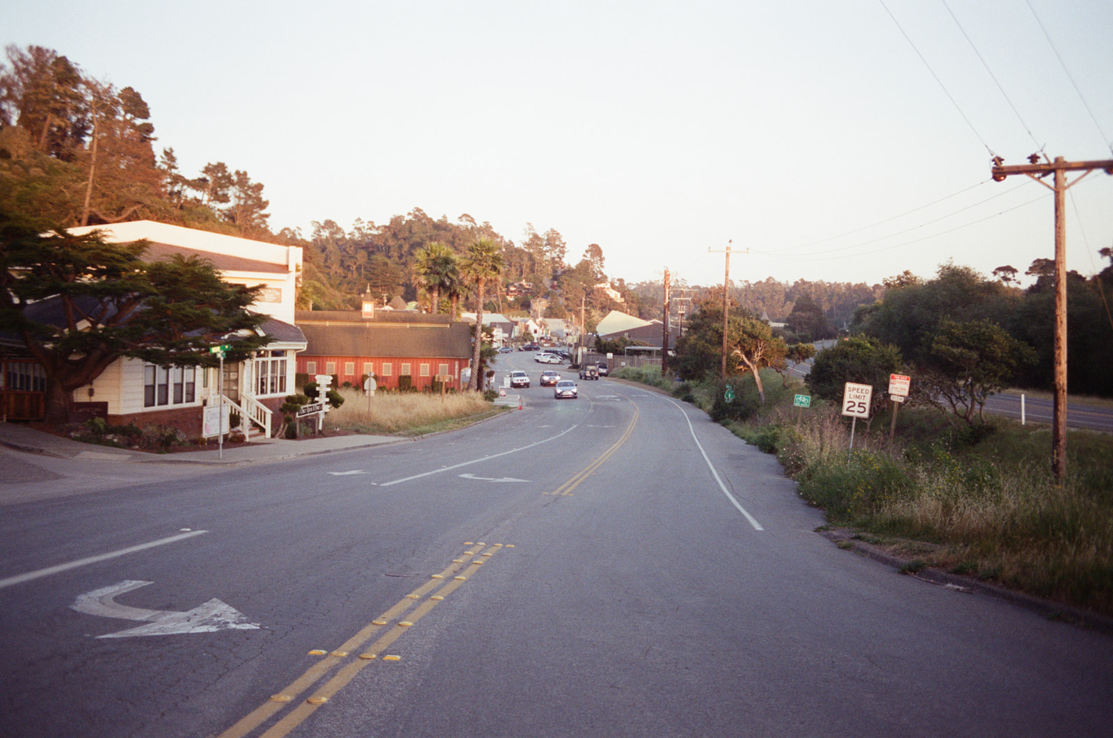 Photo of a street in downtown Cambria, California.